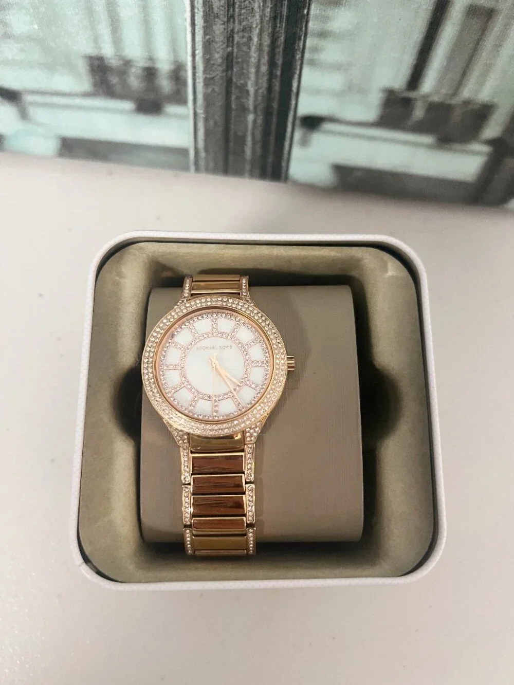 Michael Kors MK3313 Women's Rose Gold Tone Crystal Watch